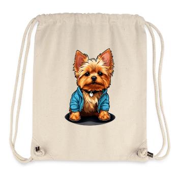 Cute Yorkie Yorkshire Terrier in casual look - Stanley/Stella Recycled Gym Bag - natural - Front