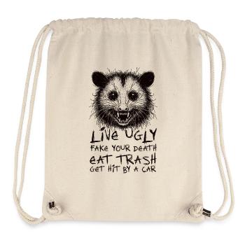 OPOSSUM, VIVRE MOCHE FAUX TA MORT MANGER DES ORDURES - Sac à cordon recyclé Stanley/Stella - blanc naturel - Devant