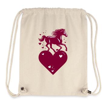 Motif de cadre en forme de cœur de cheval - Sac à cordon recyclé Stanley/Stella - blanc naturel - Devant