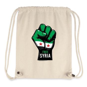Free Syria Freies Syrien Hand Frauen - Stanley/Stella recycelter Gym Bag - Naturweiß - Vorne