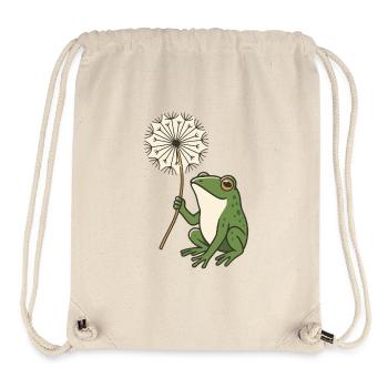 Frosch mit Pusteblume – Natur trifft Ruhe - Stanley/Stella recycelter Gym Bag - Naturweiß - Vorne
