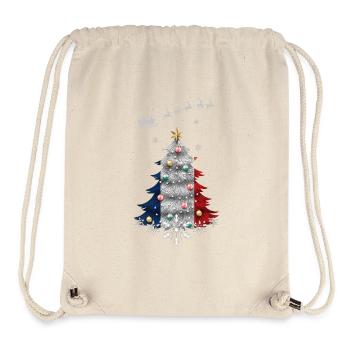 Sapin de Noël avec drapeau de la France - Sac à cordon recyclé Stanley/Stella - blanc naturel - Devant