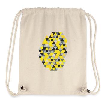 Geometrisches Triangelmuster Sunny Yellow  - Stanley/Stella recycelter Gym Bag - Naturweiß - Vorne