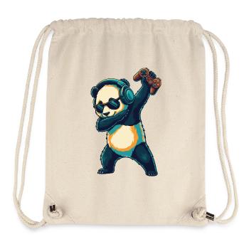 Gamer Panda Bär spielt Videospielkunst - Stanley/Stella recycelter Gym Bag - Naturweiß - Vorne