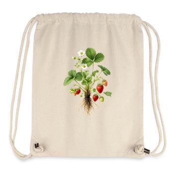Erdbeerpflanze Botanisches Vintage Motiv - Stanley/Stella recycelter Gym Bag - Naturweiß - Vorne