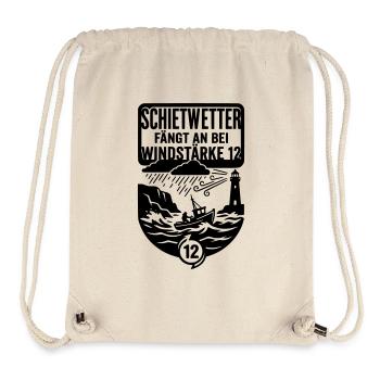 Schietwetter Moin Küste Windstärke 12 - Stanley/Stella recycelter Gym Bag - Naturweiß - Vorne