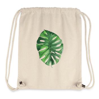 Monstera - Sac à cordon recyclé Stanley/Stella - blanc naturel - Devant