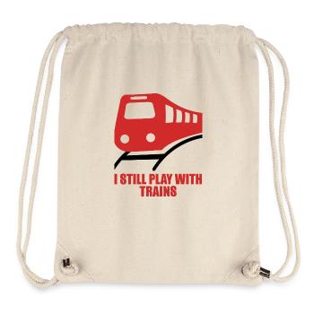 Lokführer, Zugführer, Eisenbahn, U-Bahn, ICE, Zug - Stanley/Stella recycelter Gym Bag - Naturweiß - Vorne