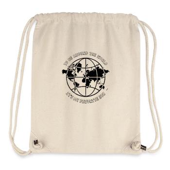 autour du monde- noir - Sac à cordon recyclé Stanley/Stella - blanc naturel - Devant