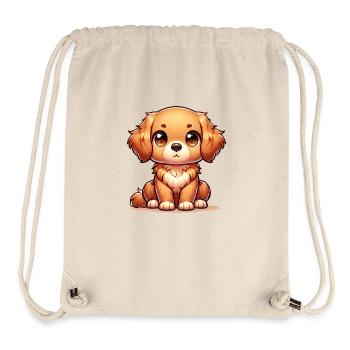 Digital illustration of cute Golden Retriever - Stanley/Stella Recycled Gym Bag - natural - Front