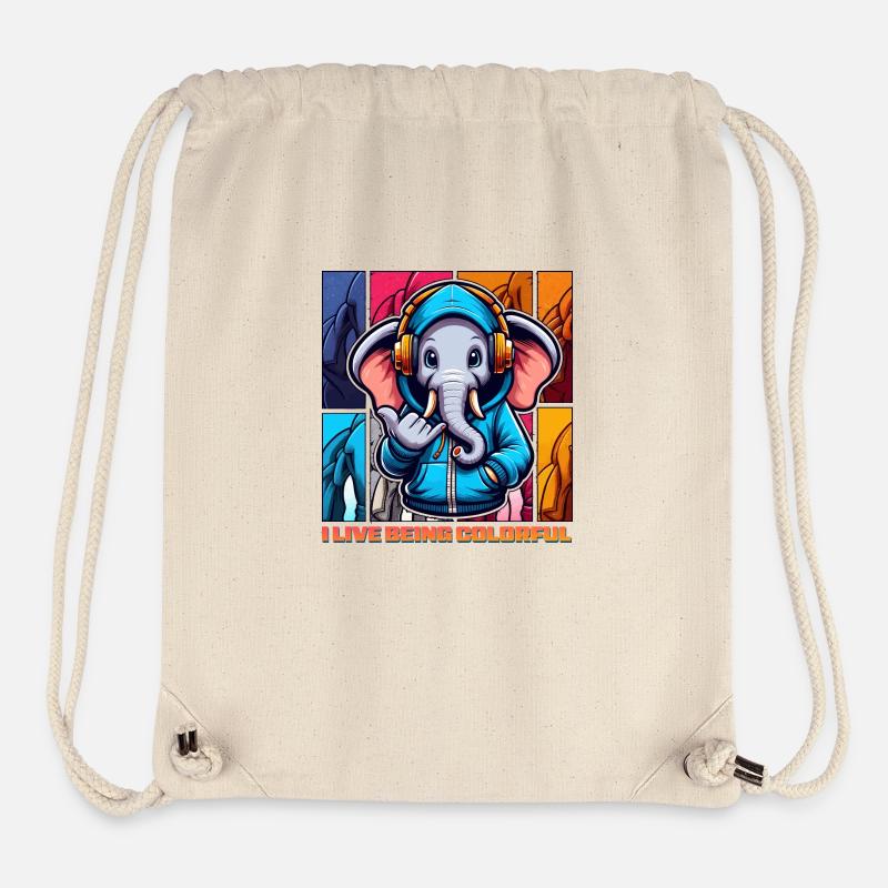 Je vis en étant coloré - Sac à cordon recyclé Stanley/Stella - blanc naturel