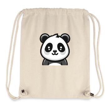 Panda Bear: Cartoon Theme - Stanley/Stella Recycled Gym Bag - natural - Front
