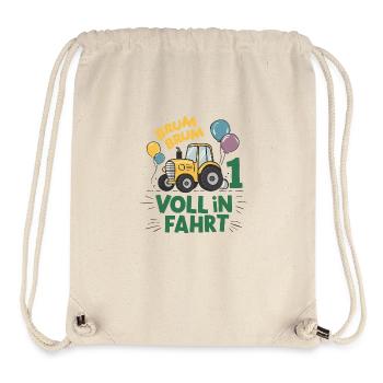 Cooler Traktor 1. Geburtstag: Bestseller Geschenk! - Stanley/Stella recycelter Gym Bag - Naturweiß - Vorne