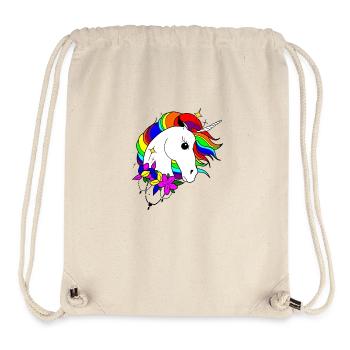 Regenbogen-Einhorn - Stanley/Stella recycelter Gym Bag - Naturweiß - Vorne