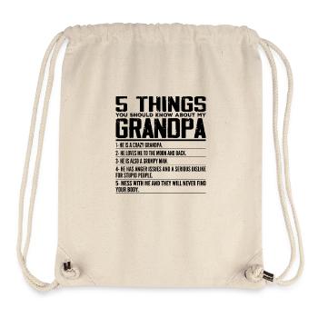 5 Things You Should Know About My Grandpa - Sac à cordon recyclé Stanley/Stella - blanc naturel - Devant