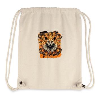 Feurige Inferno-Katze - Stanley/Stella recycelter Gym Bag - Naturweiß - Vorne
