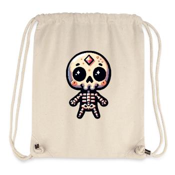 Squelette Pixelart - Sac à cordon recyclé Stanley/Stella - blanc naturel - Devant
