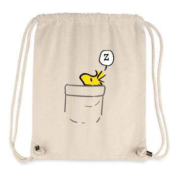 Peanuts Design Mit Schlafendem Woodstock - Stanley/Stella recycelter Gym Bag - Naturweiß - Vorne