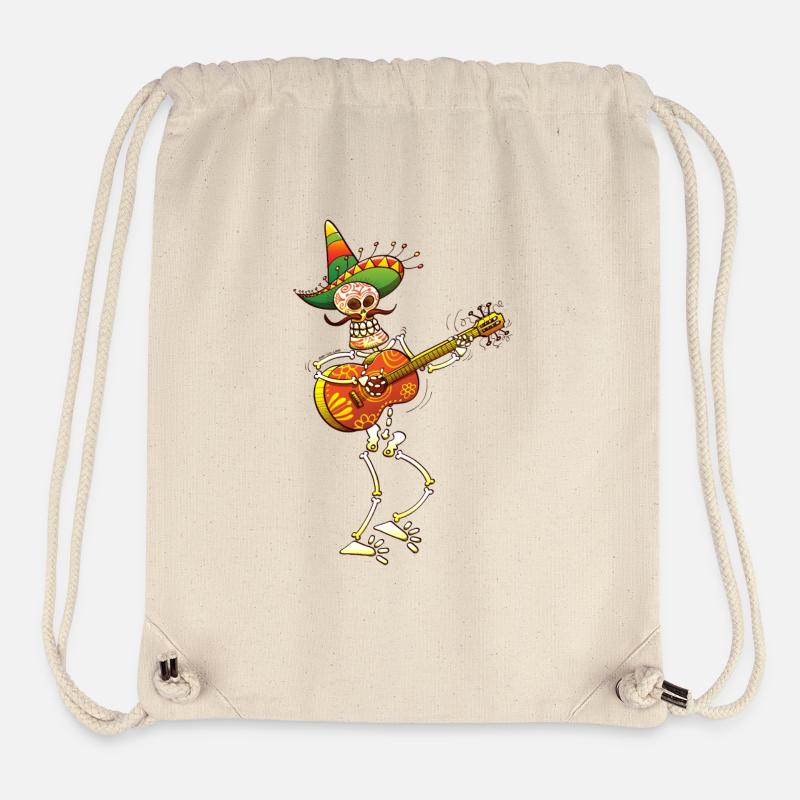 Mexican Skeleton Playing Guitar - Stanley/Stella Recycled Gym Bag - natural