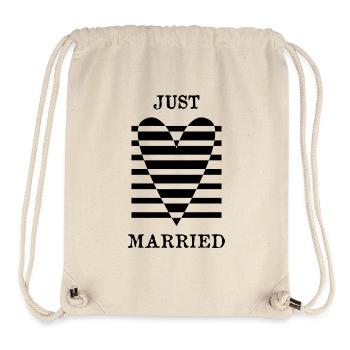 JUST MARRIED. ES LEBE DIE EHE. VALENTINSTAG - Stanley/Stella recycelter Gym Bag - Naturweiß - Vorne
