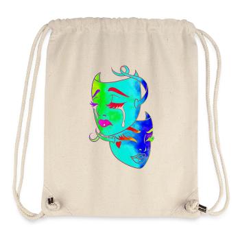 Beautiful female paint art Face colorful woman - Stanley/Stella Recycled Gym Bag - natural - Front