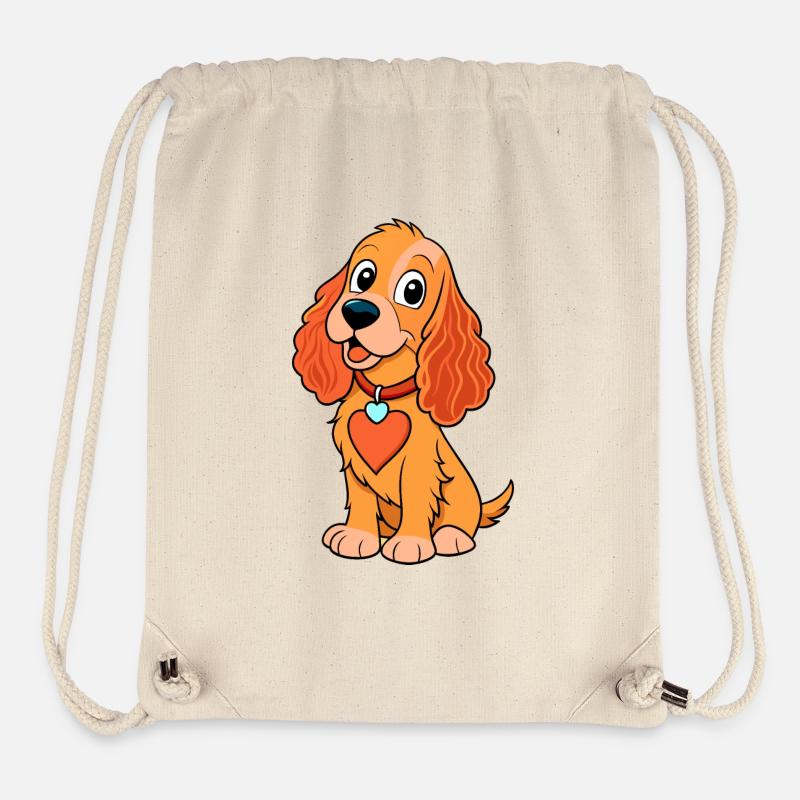 Loving Cocker Spaniel Digital Art - Stanley/Stella Recycled Gym Bag - natural