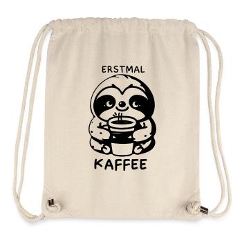 Erstmal Kaffee - Faultier - Stanley/Stella recycelter Gym Bag - Naturweiß - Vorne