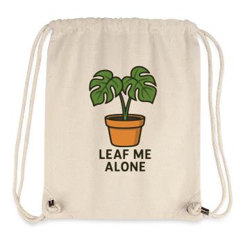 Leaf Me Alone – motif amusant avec des fleurs de monstera - Sac à cordon recyclé Stanley/Stella - blanc naturel - Devant