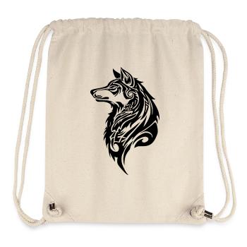 Tatouage Tribal Loup - Sac à cordon recyclé Stanley/Stella - blanc naturel - Devant