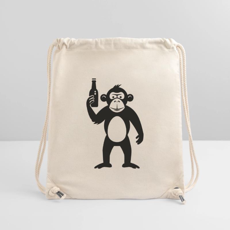 Monkey with beer bottle Stanley/Stella Recycled Gym Bag