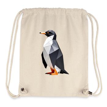 Polygon Penguin: Geometric Elegance - Stanley/Stella Recycled Gym Bag - natural - Front