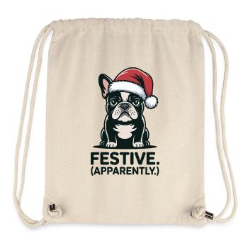 Festive Moody Cat Christmas Mood - Stanley/Stella Recycled Gym Bag - natural - Front