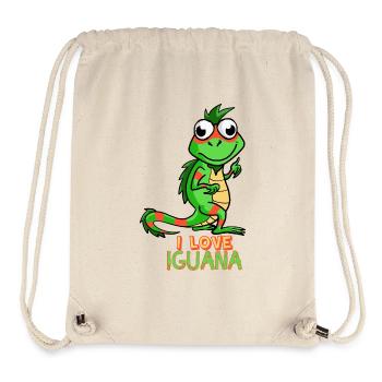 I Love Iguana Cute Pet Lizard Reptile Lover Gift - Stanley/Stella Recycled Gym Bag - natural - Front