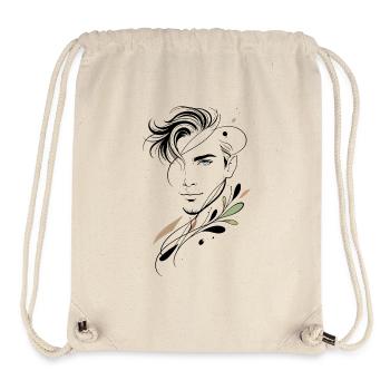 Abstraktes Männerporträt mit floralen Formen - Stanley/Stella recycelter Gym Bag - Naturweiß - Vorne