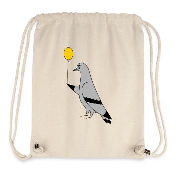Pigeon with Balloon – Art urbain minimaliste - Sac à cordon recyclé Stanley/Stella - blanc naturel - Devant