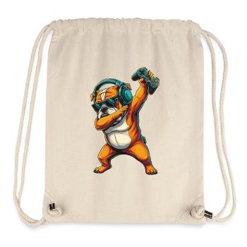Gamer Bulldogge Hund spielt Videospiele Kunst - Stanley/Stella recycelter Gym Bag - Naturweiß - Vorne