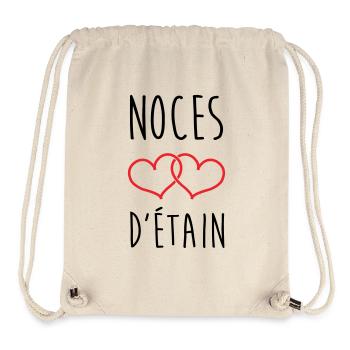 Zinnhochzeit 10 Jahre Hochzeit - Stanley/Stella recycelter Gym Bag - Naturweiß - Vorne