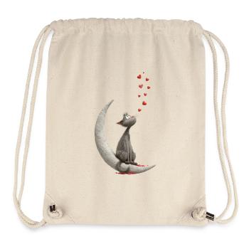 Chat sur la Lune - Sac à cordon recyclé Stanley/Stella - blanc naturel - Devant