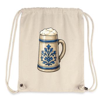 Blaue Blumendekor Biersteinkunst - Stanley/Stella recycelter Gym Bag - Naturweiß - Vorne