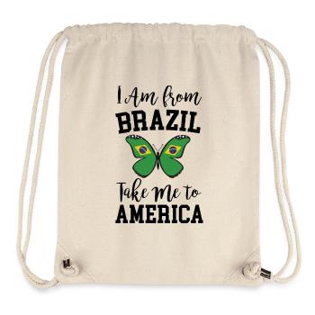 Brazil Flag Butterfly - Stanley/Stella Recycled Gym Bag - natural - Front