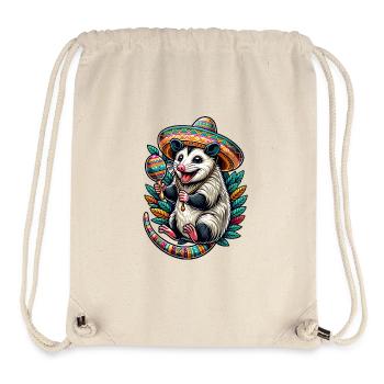 Funny opossum with sombrero and maracas - Stanley/Stella Recycled Gym Bag - natural - Front