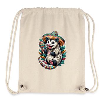 Funny opossum with sombrero and maracas - Stanley/Stella Recycled Gym Bag - natural - Front