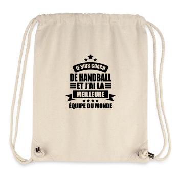 je suis coach de handball j'ai la meilleure équipe - Sac à cordon recyclé Stanley/Stella - blanc naturel - Devant