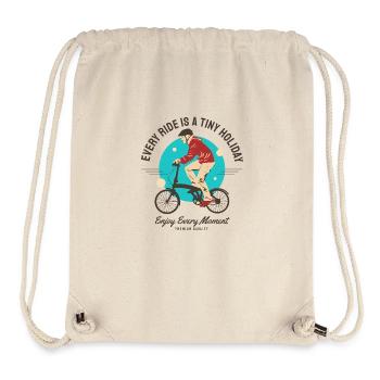 Chaque sortie est une petite fête - vélo pliant - Sac à cordon recyclé Stanley/Stella - blanc naturel - Devant