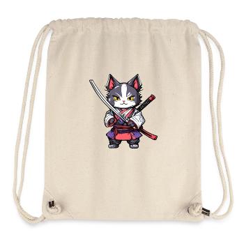 Samurai-Katze #20 - Stanley/Stella recycelter Gym Bag - Naturweiß - Vorne