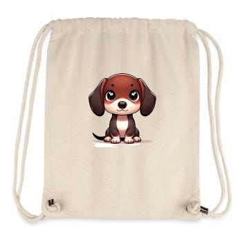 Digital illustration of cute Dachshund dog - Stanley/Stella Recycled Gym Bag - natural - Front