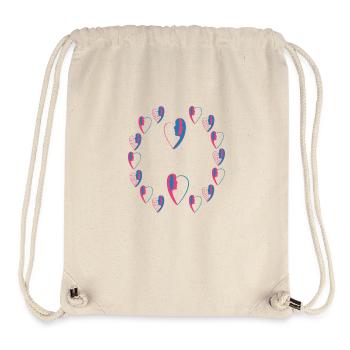 La parade amoureuse . - Sac à cordon recyclé Stanley/Stella - blanc naturel - Devant