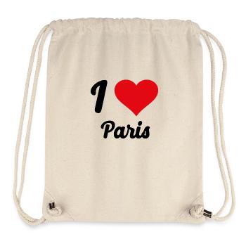 I Love Paris - Stanley/Stella recycelter Gym Bag - Naturweiß - Vorne