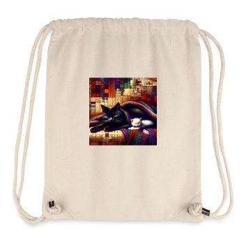 Cat Knitted Throw Comfort - Stanley/Stella Recycled Gym Bag - natural - Front