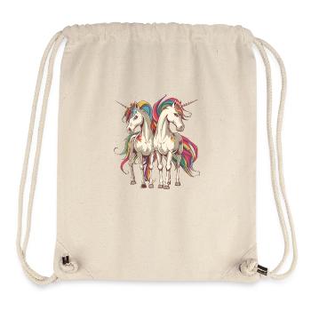 Buntes Einhorn-Duo - Stanley/Stella recycelter Gym Bag - Naturweiß - Vorne